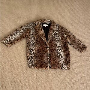 Women’s Faux Fur Leopard Print Coat - Brown